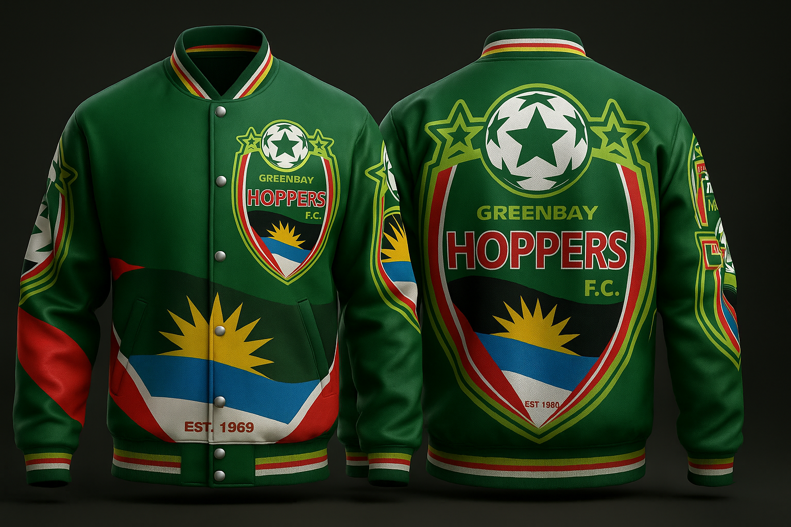 Antigua Varsity Jacket -Antigua Greenbay Hoppers